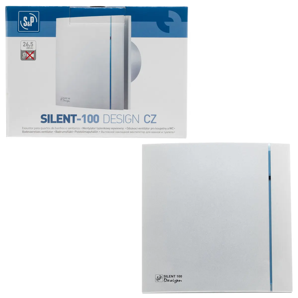 Накладной вентилятор soler&palau silent 100-cz silver design