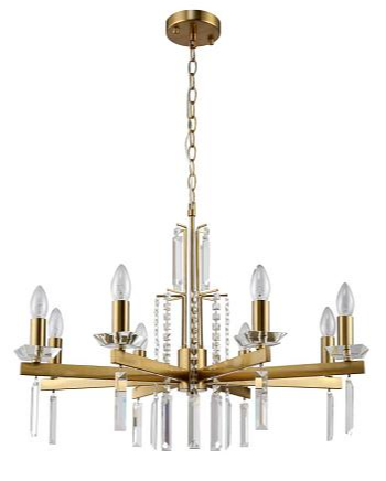 Люстра crystal lux marron sp8 brass crystal lux 0911/308
