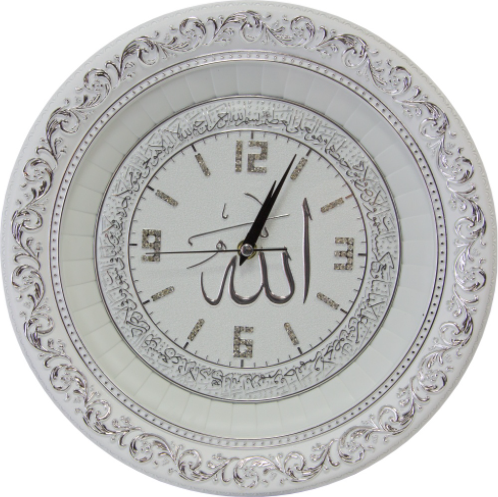 Safi Круглые часы белое серебро 36х36 см