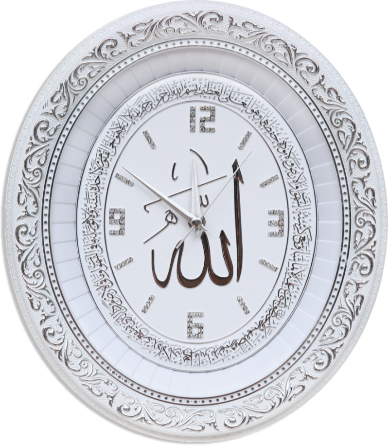 Safi Овальные часы белое серебро 32х37 см