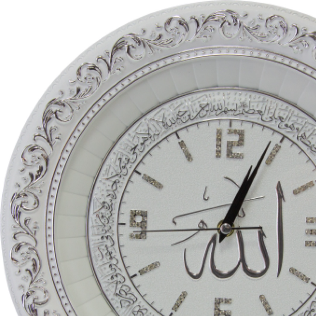 Safi Круглые часы белое серебро 36х36 см