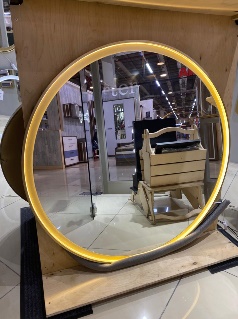 Зеркало круглое с внутренней парящей led подсветкой в раме из МДФ