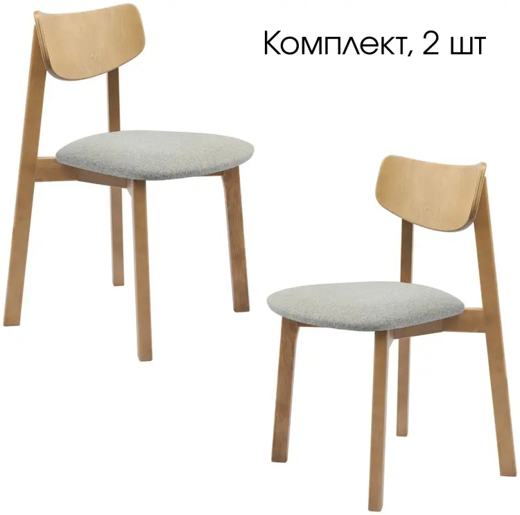 Комплект стульев daiva casa, 79x50x50 см, Дуб золотой/ Жаккард silver