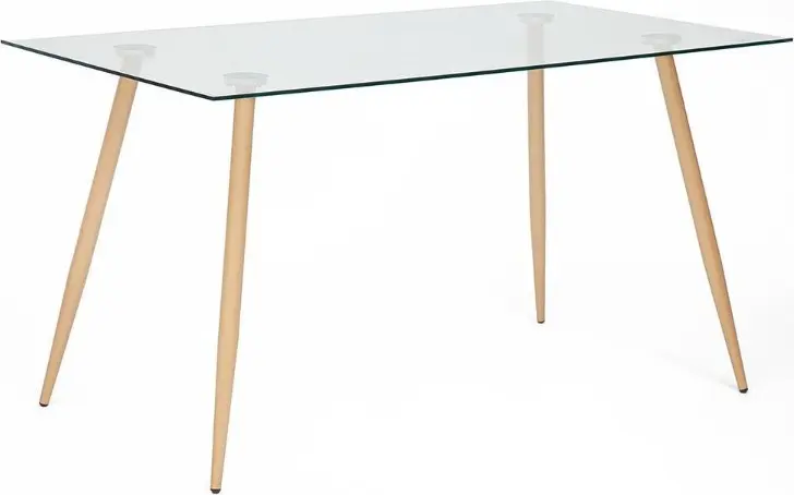 Обеденный стол ixlos sophia tt12098, 140x80x75 см, прозрачный
