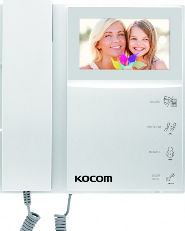 Kocom монитор видеодомофона kcv-464, lcd 4.3", белый с трубкой