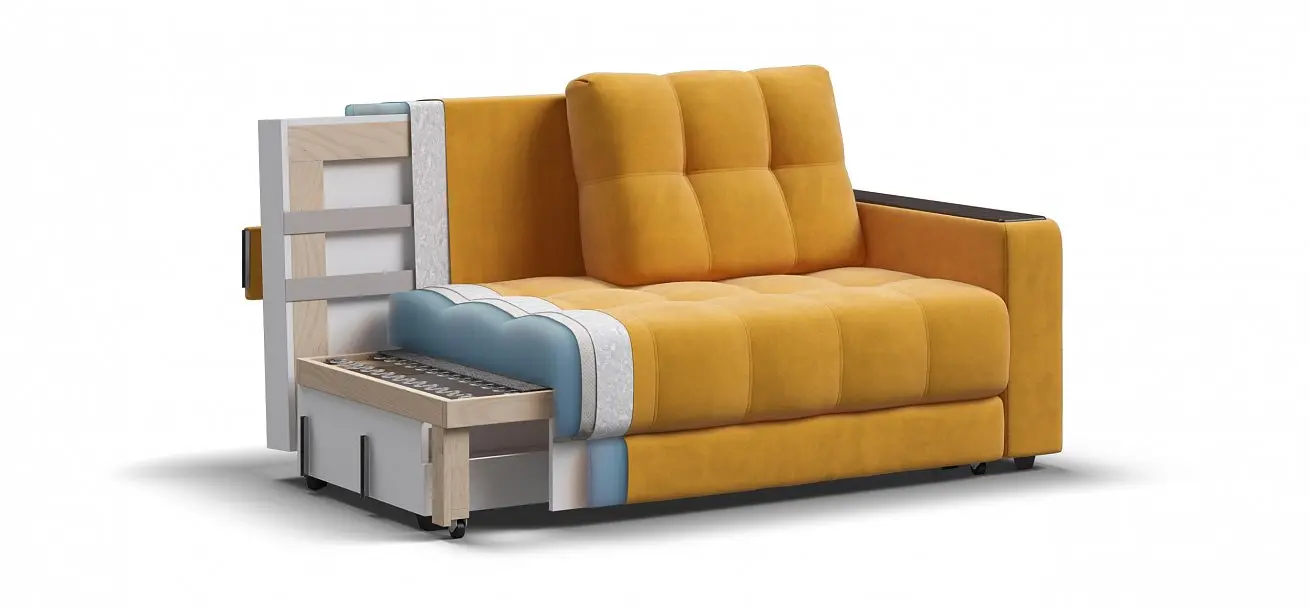Прямой раскладной небольшой диван кровать boss compact monolit маст