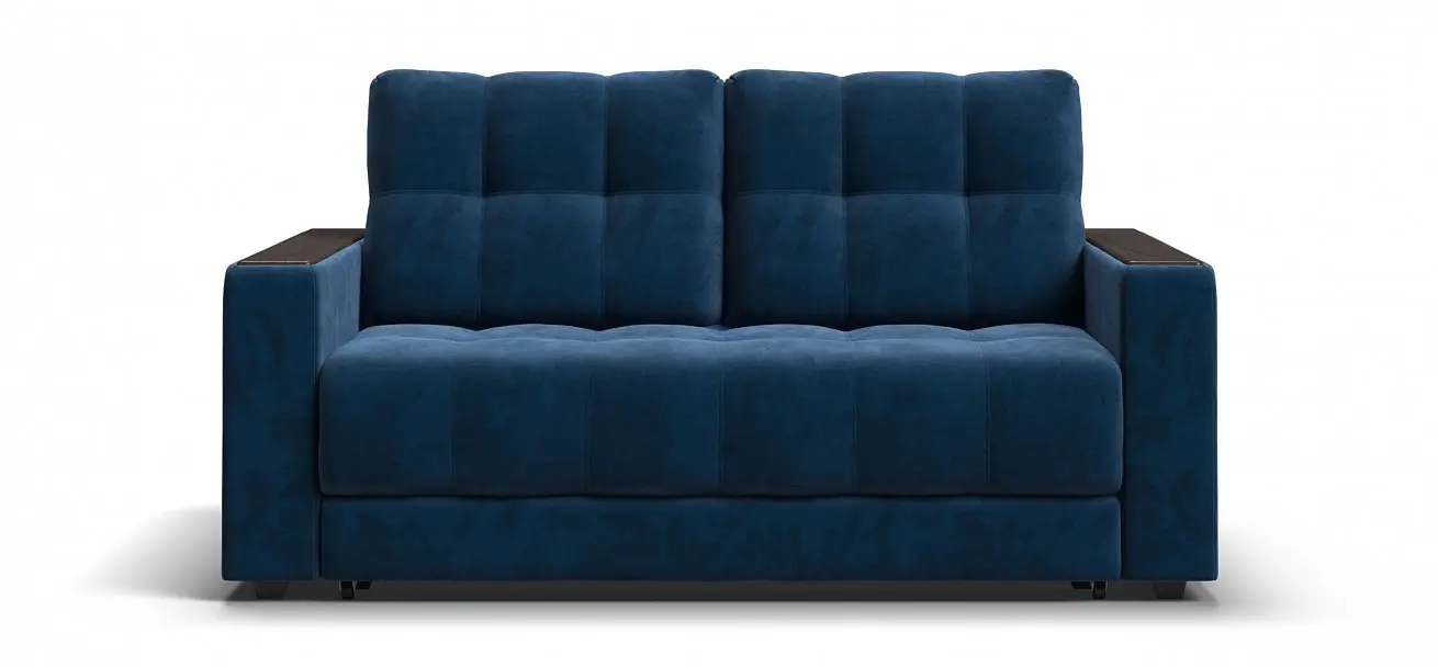Прямой раскладной небольшой диван кровать boss compact monolit синий