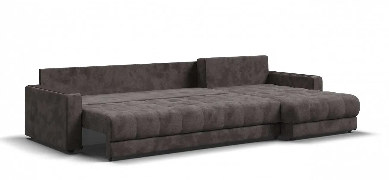 Угловой диван раскладной boss 3.0 max велюр alkantara серый