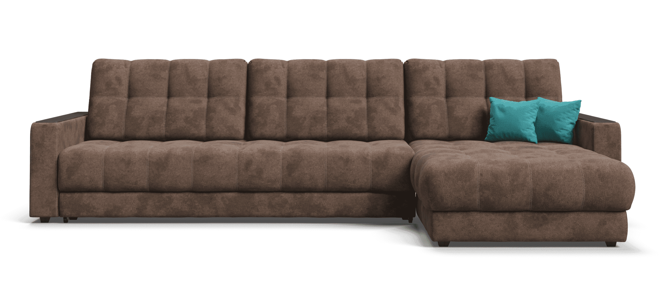 Угловой диван раскладной boss 3.0 max велюр alkantara шоколад