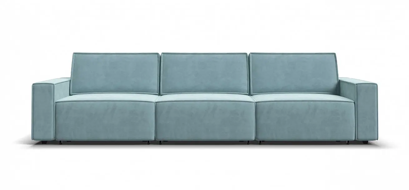 Большой диван раскладной Оскар max велюр monolit циан с независимым пружинным блоком