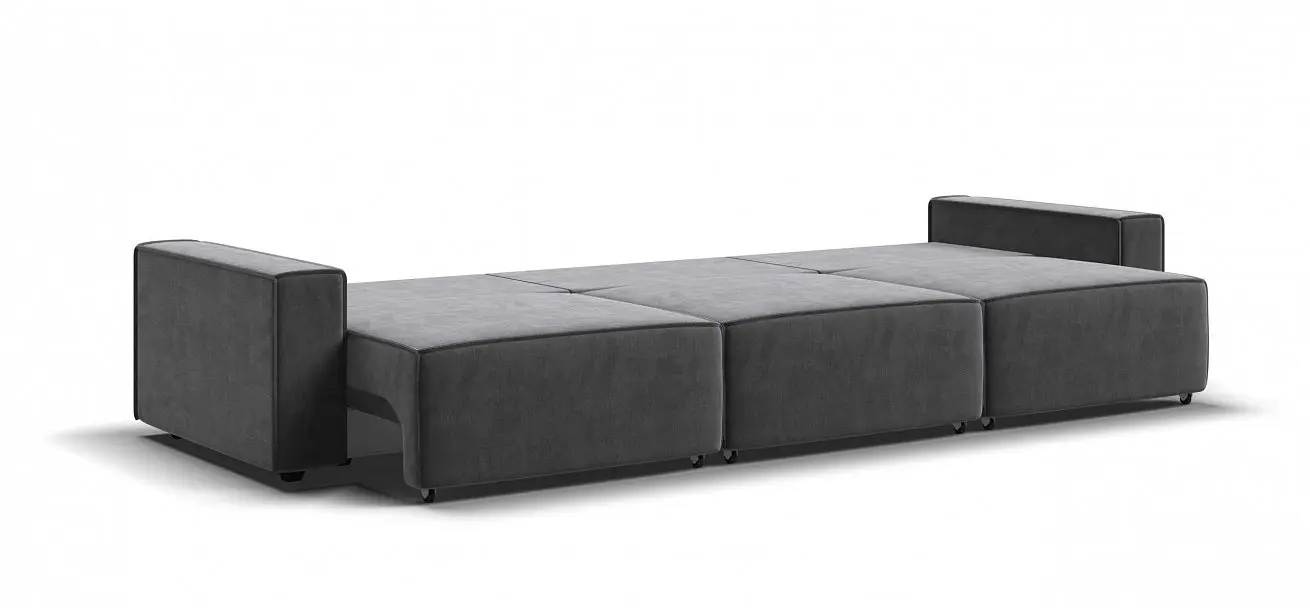 Большой диван раскладной Оскар max велюр серый с независимым пружинным блоком