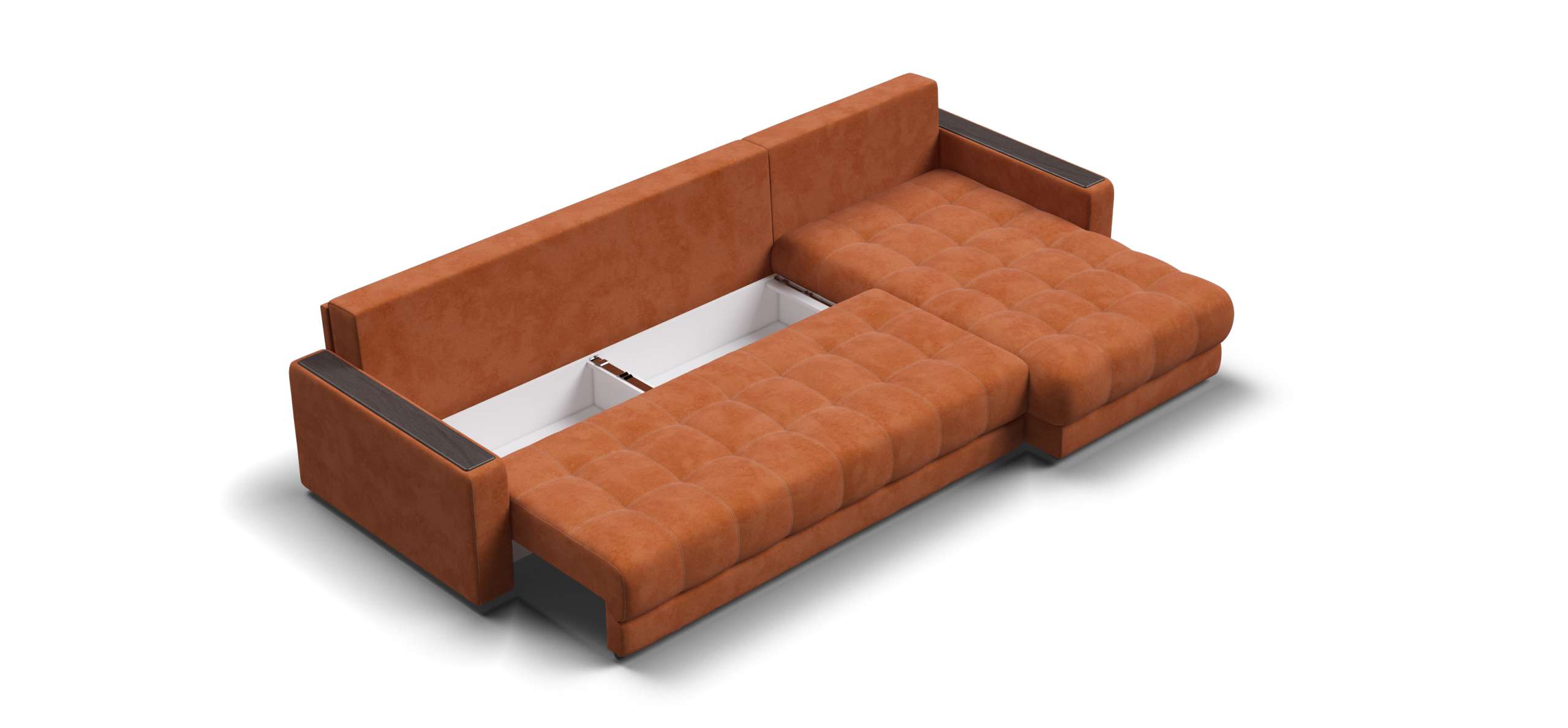 Угловой диван раскладной boss 3.0 max велюр alkantara оранж