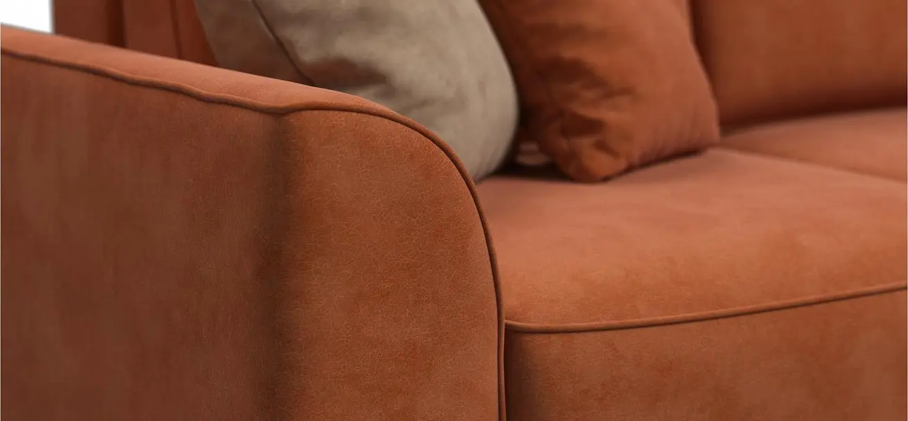 Модульный диван king se ткань велюр, цвет оранжевый, 250x115x82 см