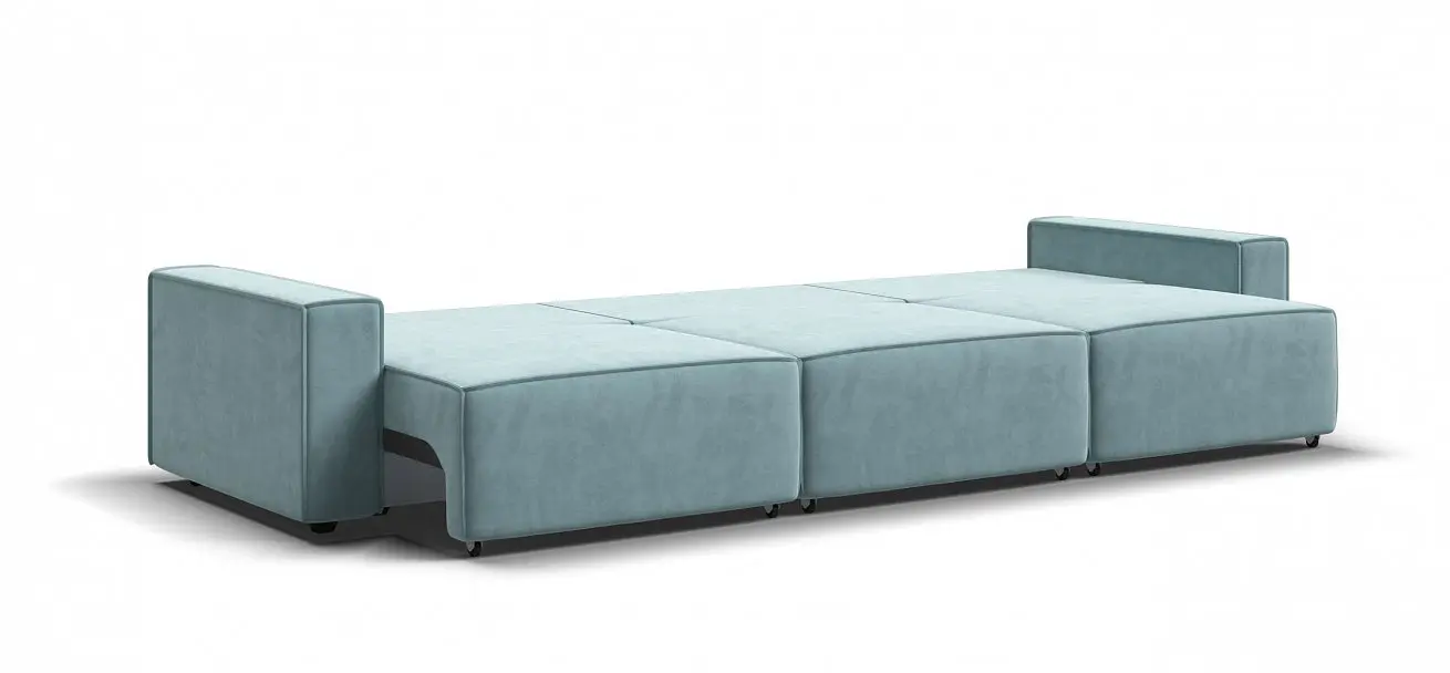 Большой диван раскладной Оскар max велюр monolit циан с независимым пружинным блоком