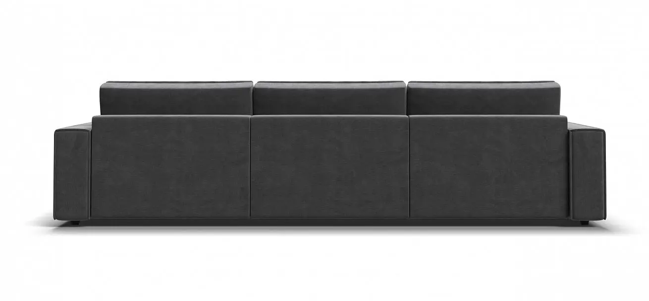 Большой диван раскладной Оскар max велюр серый с независимым пружинным блоком