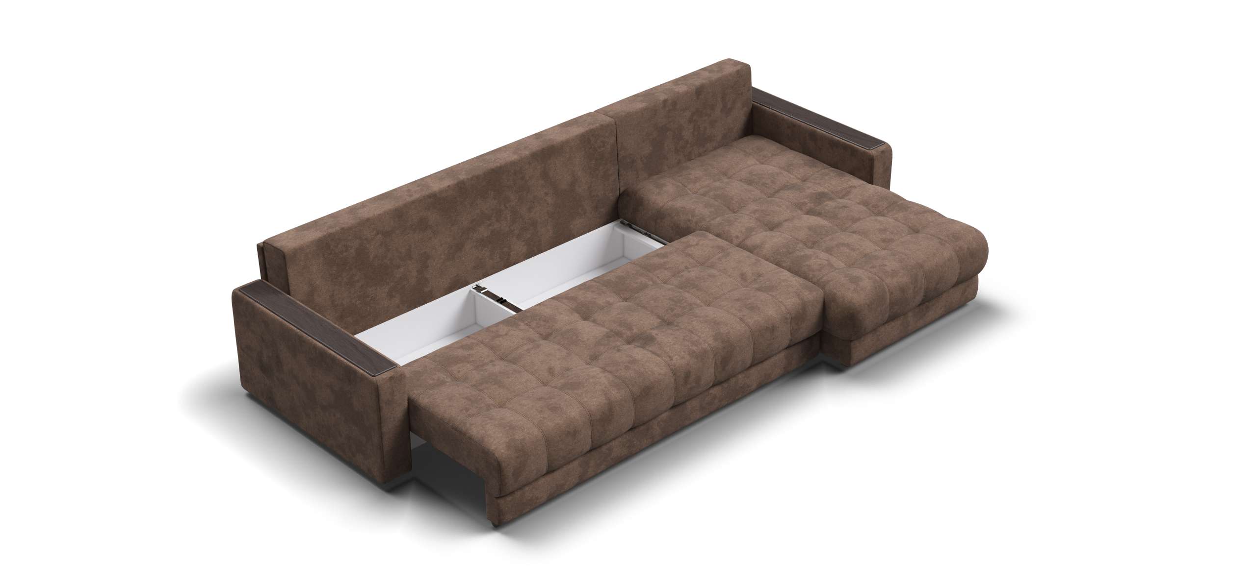 Угловой диван раскладной boss 3.0 max велюр alkantara шоколад