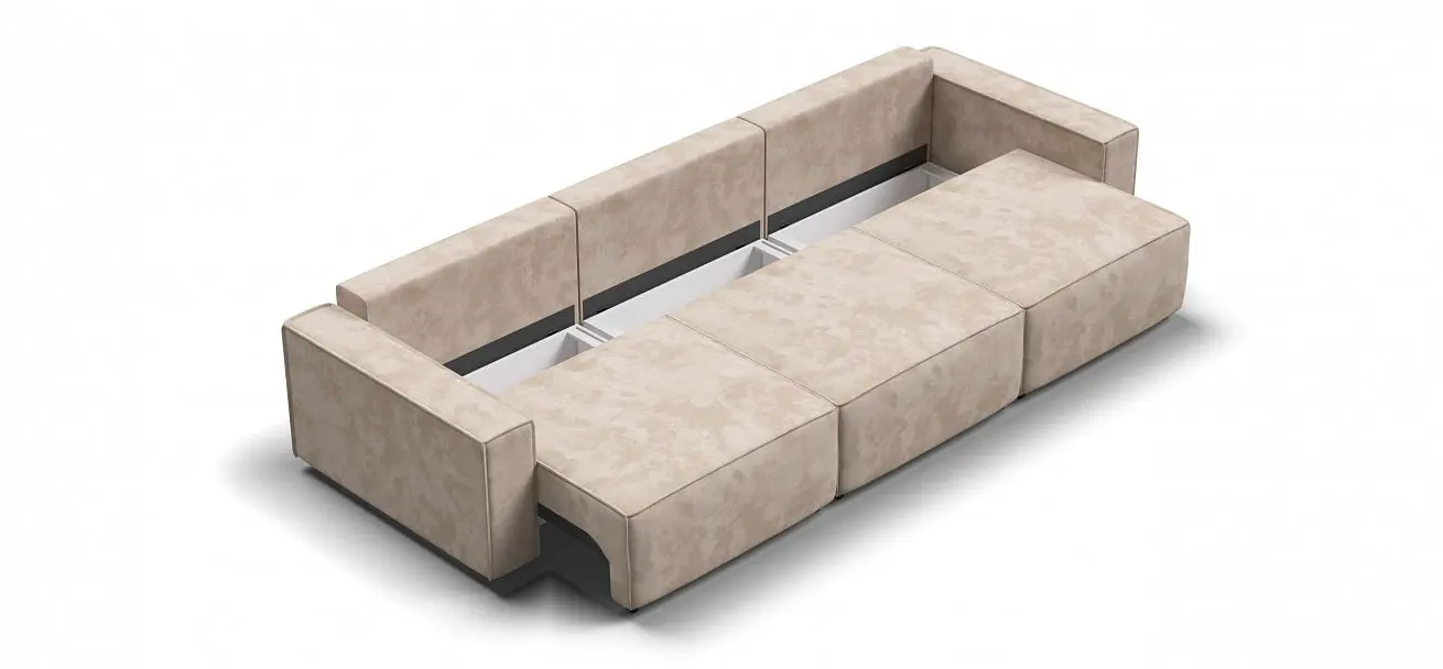 Большой диван раскладной Оскар max велюр alkantara пепел с независимым пружинным блоком