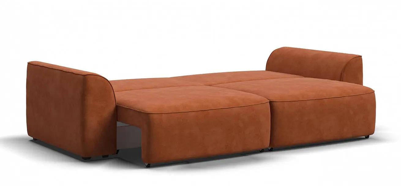 Модульный диван king se ткань велюр, цвет оранжевый, 250x115x82 см