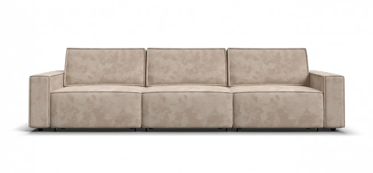 Большой диван раскладной Оскар max велюр alkantara пепел с независимым пружинным блоком