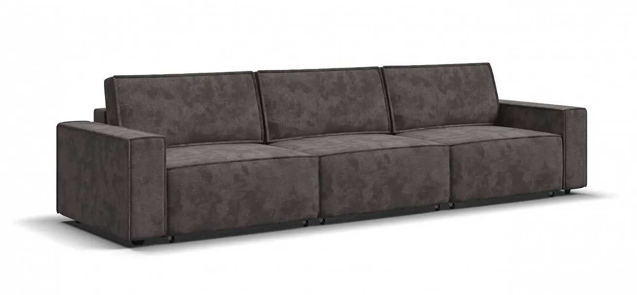 Большой диван раскладной Оскар max ткань алькантара серый с независимым пружинным блоком