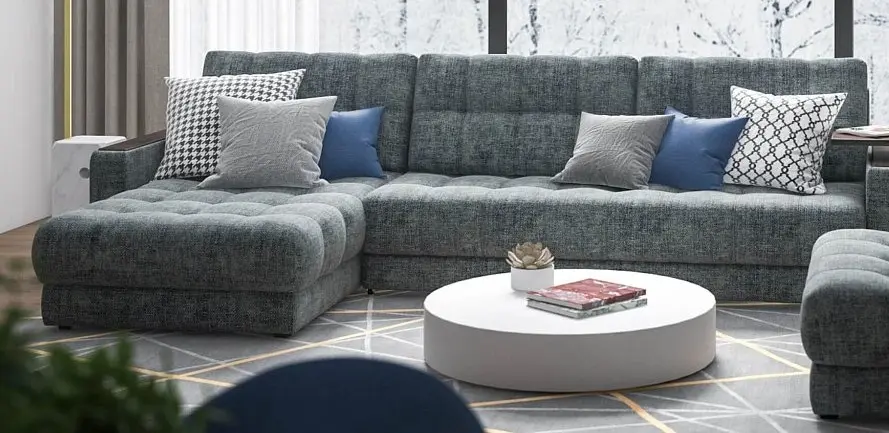 Угловой диван раскладной boss 3.0 max шенилл iq серый