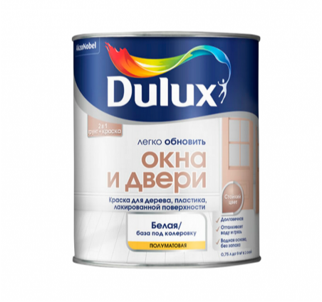 Краска dulux / Окна и Двери п/мат bc / 0,75л / col 5327290