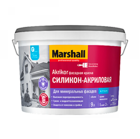 Краска marshall / akrikor / силикон-акриловая фасадная матовая bc / 2,5л / col