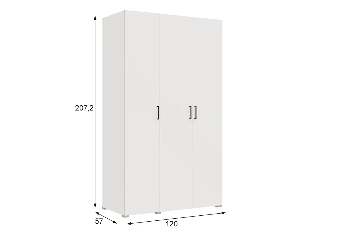 Шкаф для одежды Арландо  3Д (1200) Белый, Горизонт