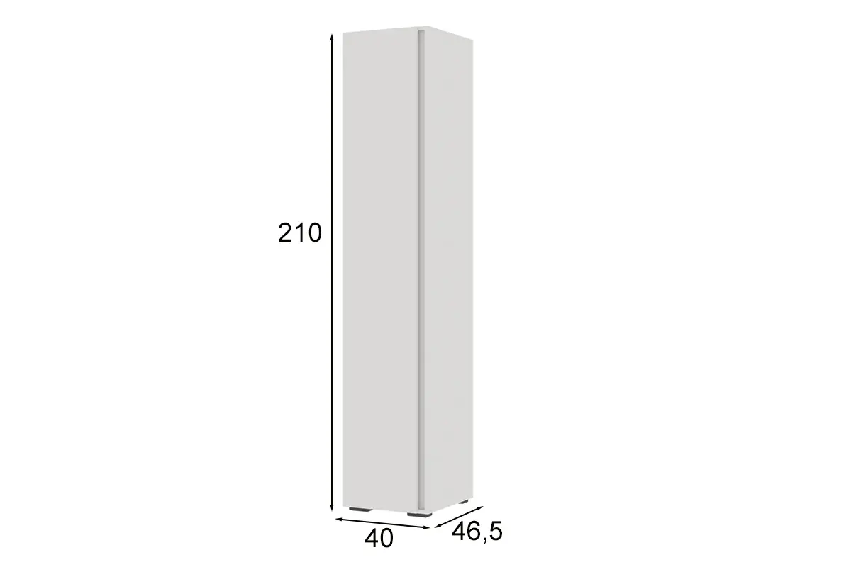 Шкаф-пенал для одежды Хелен ПН-01, Белый/Белый, Стендмебель