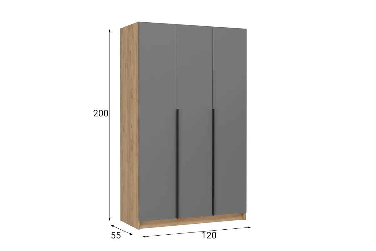 Шкафы для одежды Лион ШК 02, Графит, Стендмебель
