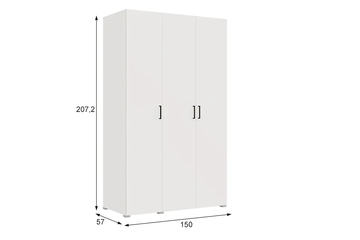 Шкаф для одежды Арландо  3Д (1500), Белый, Горизонт