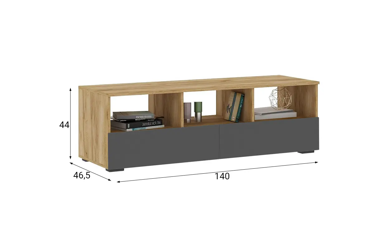 Тумба под ТВ Хелен ТБ 02, графит, Стендмебель