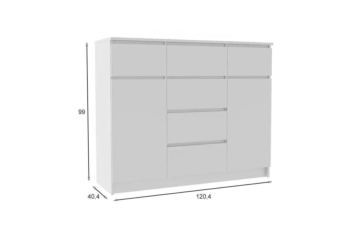 Комод Мори 1200.4 (МП/3) Белый, МФ Система