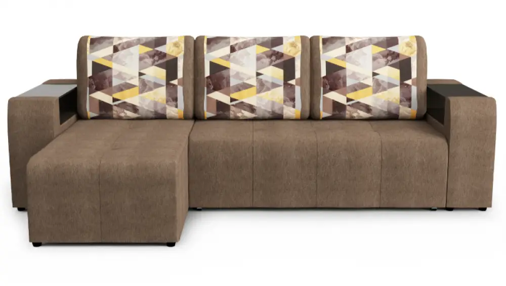Угловой диван-кровать Версаль (Сноу браун+Савана латте)