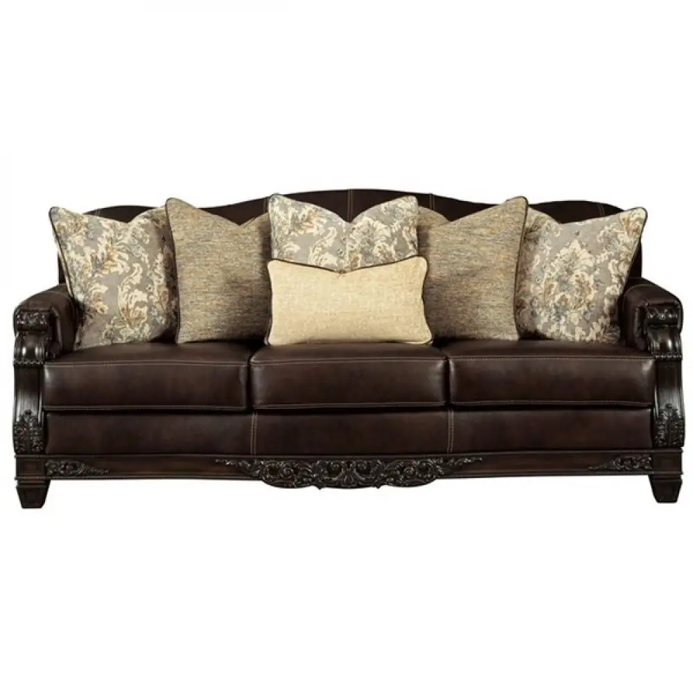 Трехместный кожаный диван серии embrook