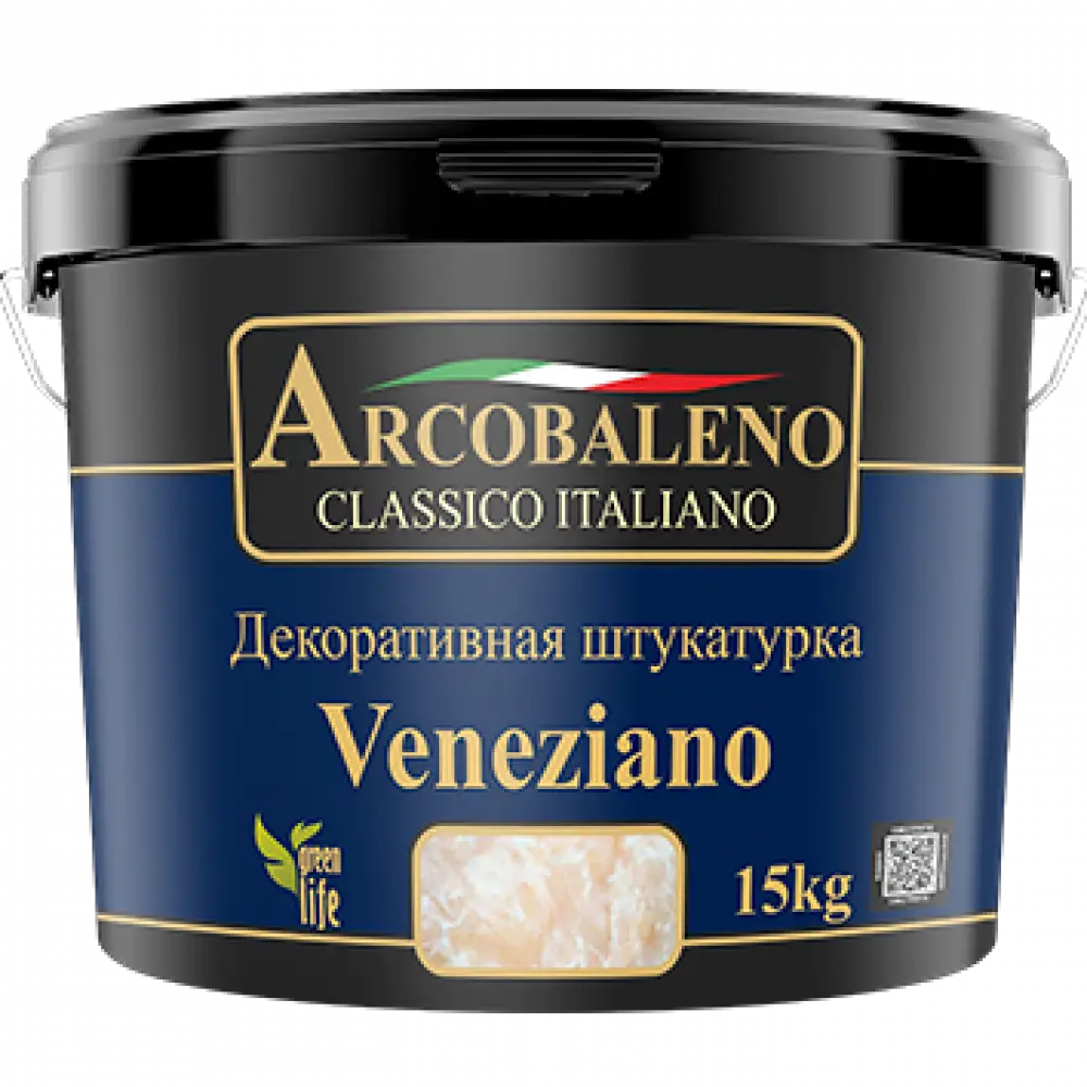 Veneziano (венециано), декоративная штукатурка "полированный мрамор", arcobaleno (аркобалено) - 15 кг