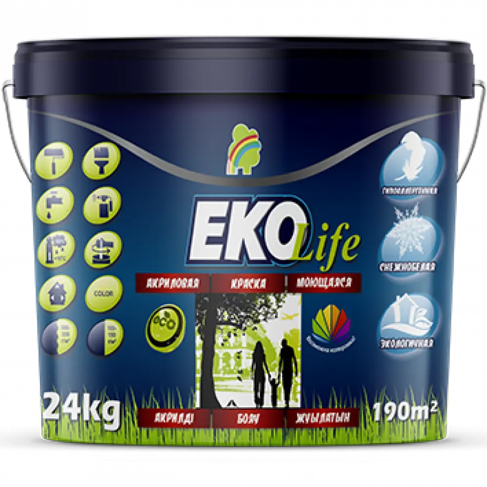 Eko life (Эко Лайф), супермоющаяся и ультрабелая краска 14кг